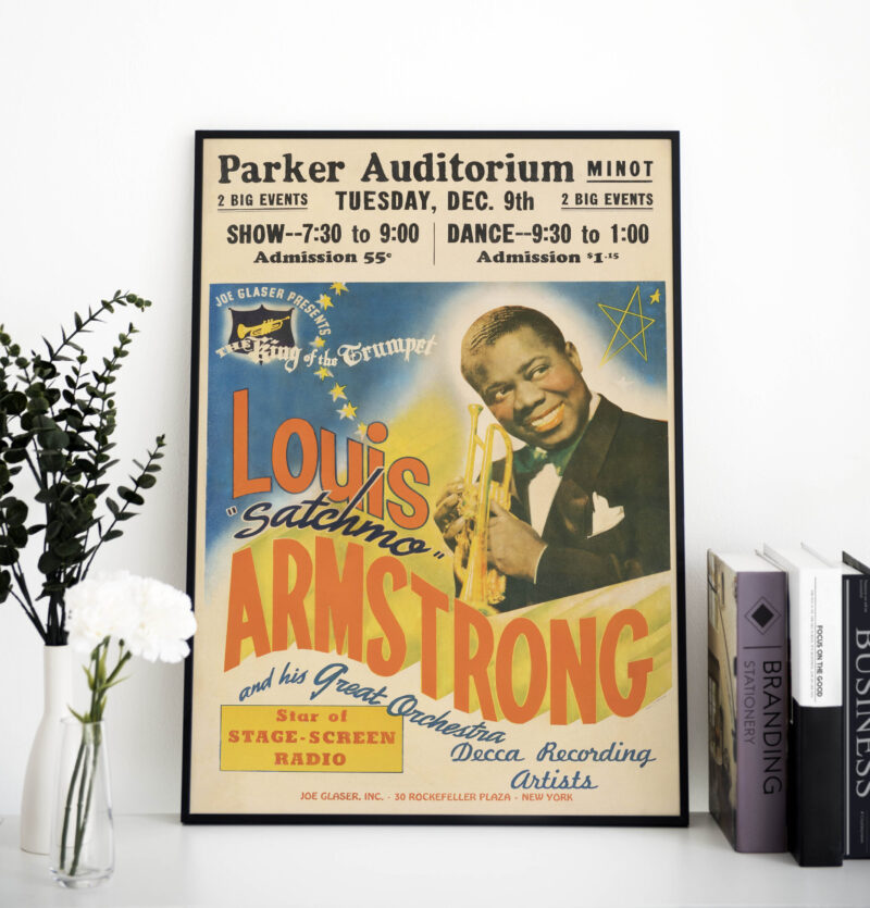 Louis Armstrong 1941 Full-Color Satchmo Concert Poster Print PRINTABLE DOWNLOAD