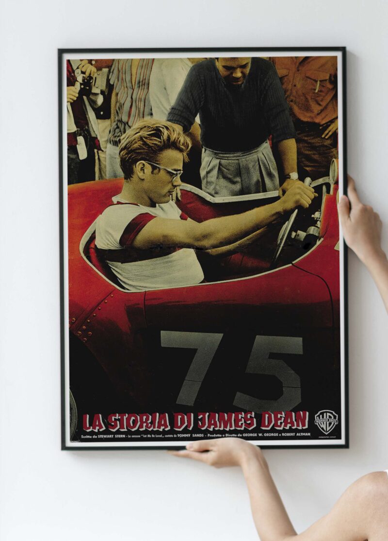 James Dean in The James Dean Story, "East of Eden" Warner Brothers, 1957 Italian Movie Release Poster - Image 3