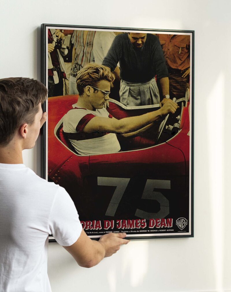 James Dean in The James Dean Story, "East of Eden" Warner Brothers, 1957 Italian Movie Release Poster - Image 2