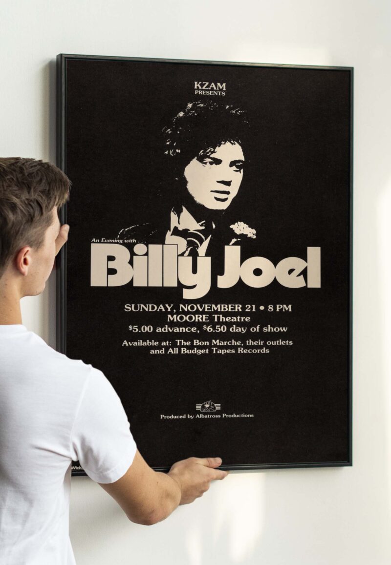 Billy Joel 1976 Seattle, Concert Poster