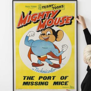 Vintage Mighty Mouse Cartoon, The Port of Missing Mice Movie Poster Print, 1945