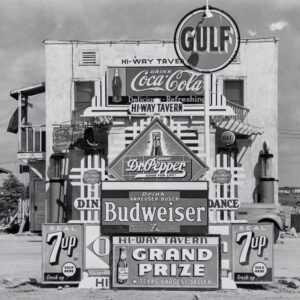 Russell Lee Signs on a Highway Tavern, Crystal City, Texas 1939