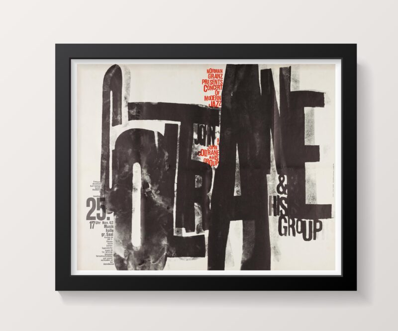 John Coltrane Large 1962 German Concert Poster by Gunther Kieser