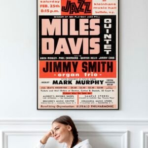 Miles Davis Quintet 1961 Buffalo, New York Concert Poster.