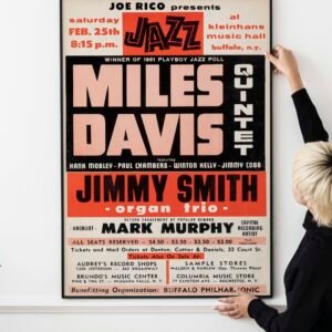 Miles Davis Quintet 1961 Buffalo, New York Concert Poster.