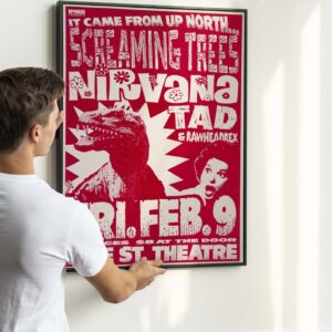 Nirvana / Screaming Trees / Tad 1990 Portland Concert Poster