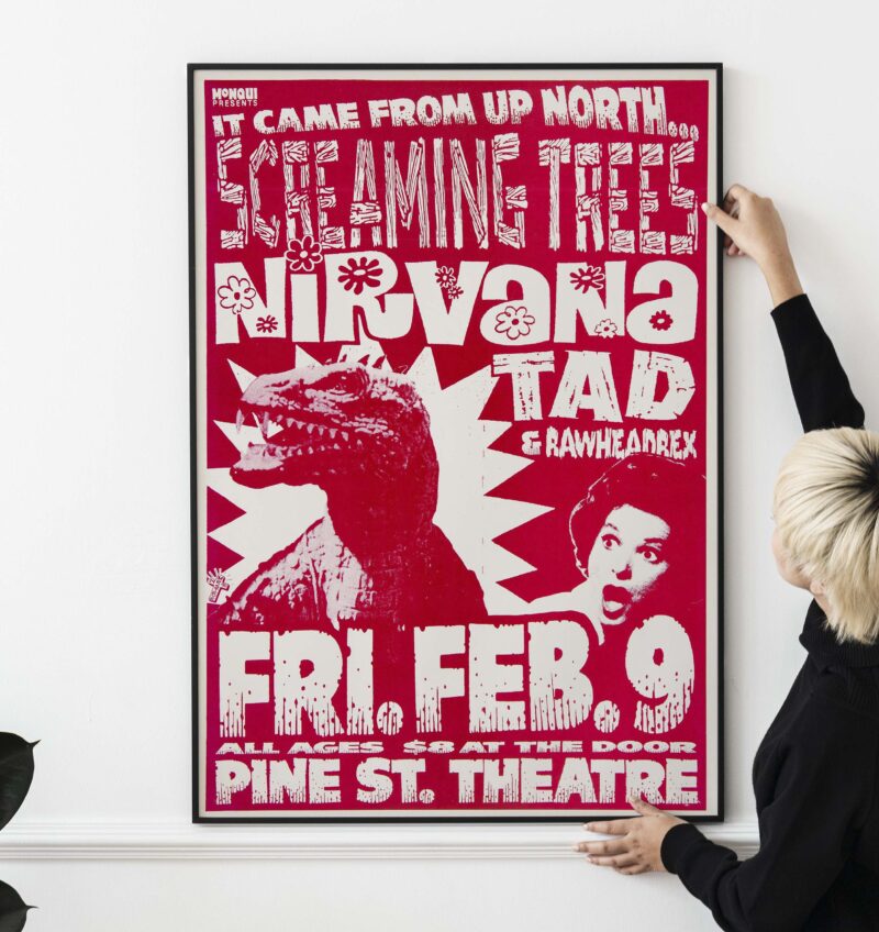 Nirvana / Screaming Trees / Tad 1990 Portland Concert Poster