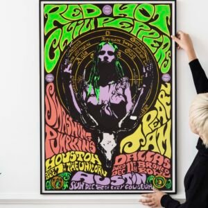 Red Hot Chili Peppers, Pearl Jam, Smashing Pumpkins 1991 Multi-Date Texas Poster