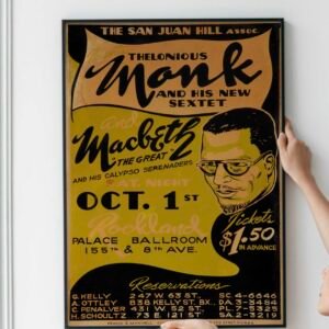 Thelonious Monk 1949 Harlem, New York Concert Poster