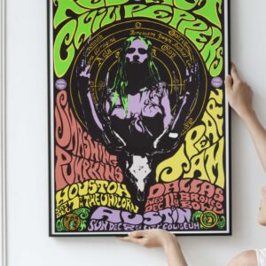 Red Hot Chili Peppers, Pearl Jam, Smashing Pumpkins 1991 Multi-Date Texas Poster