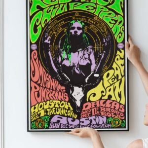 Red Hot Chili Peppers, Pearl Jam, Smashing Pumpkins 1991 Multi-Date Texas Poster