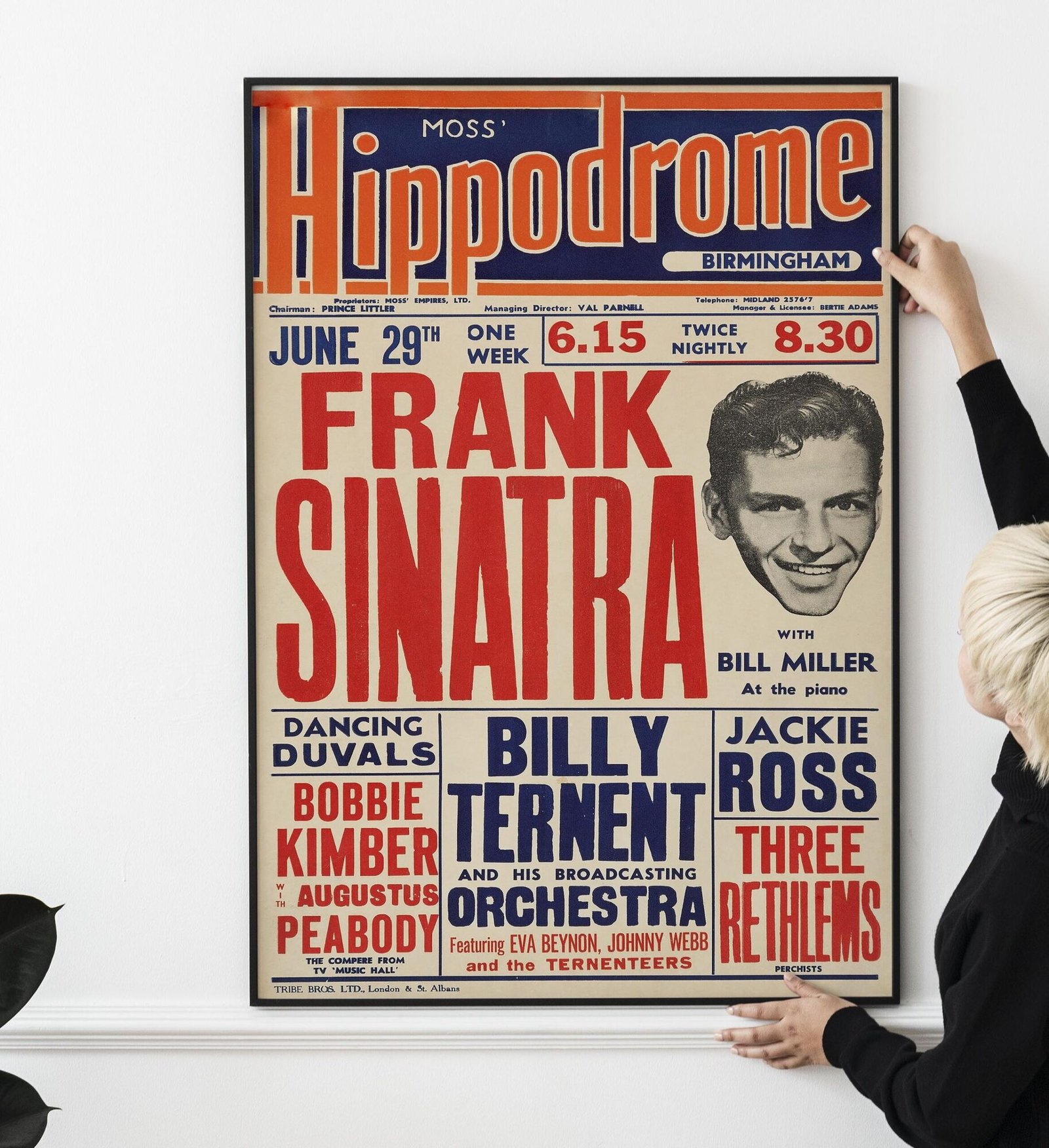 Frank Sinatra Concert Poster, 1953 Birmingham England
