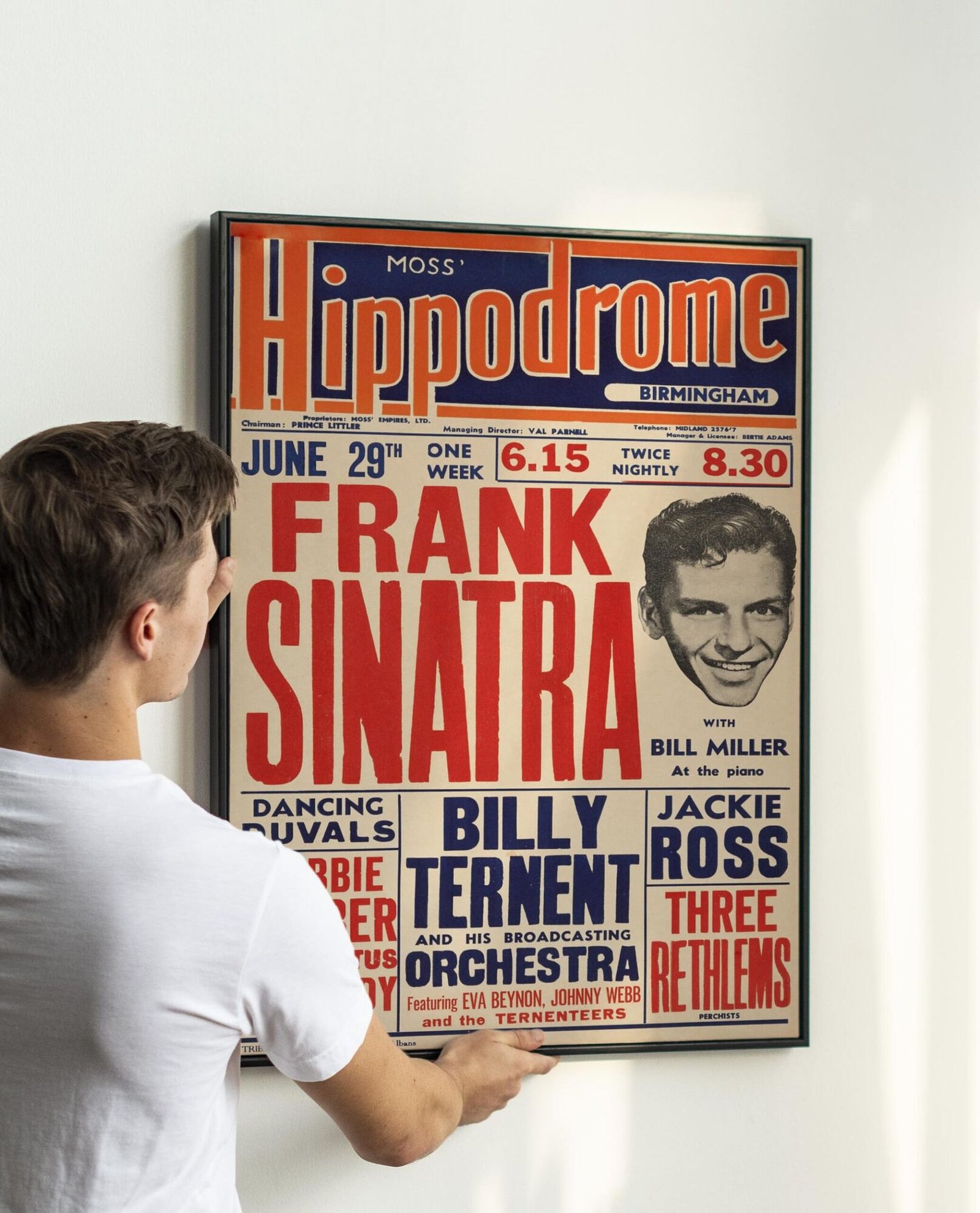 Frank Sinatra Concert Poster, 1953 Birmingham England