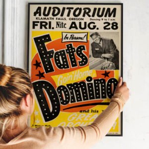Fats Domino 1959 Medford, OR "Blueberry Hill" Domino-Style Concert Poster
