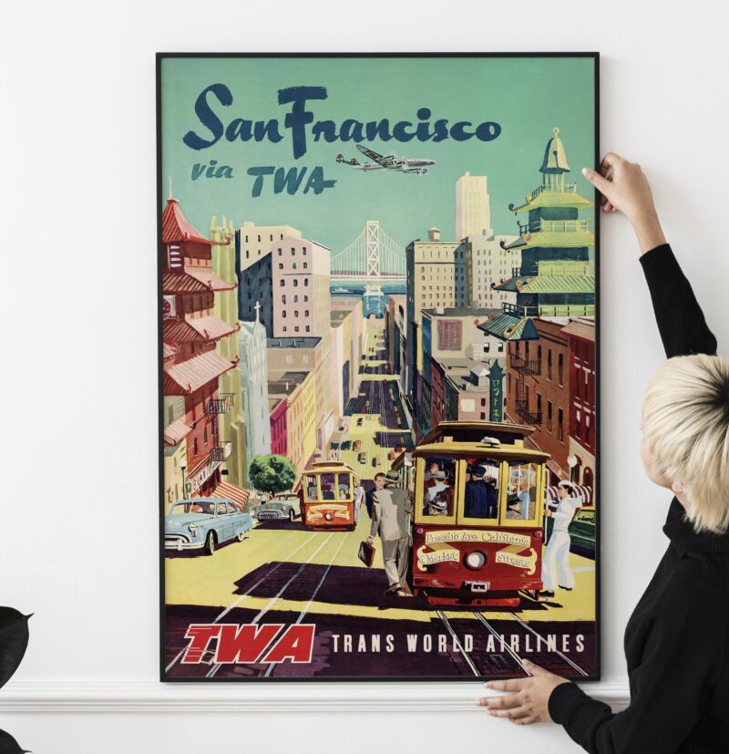 San Francisco Via TWA (Trans World Airlines, 1950