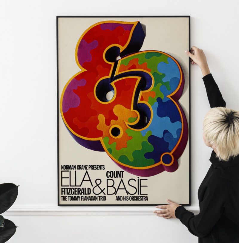 Ella Fitzgerald & Count Basie Concert Poster 1970 – Vintage Jazz Music Print - Image 2