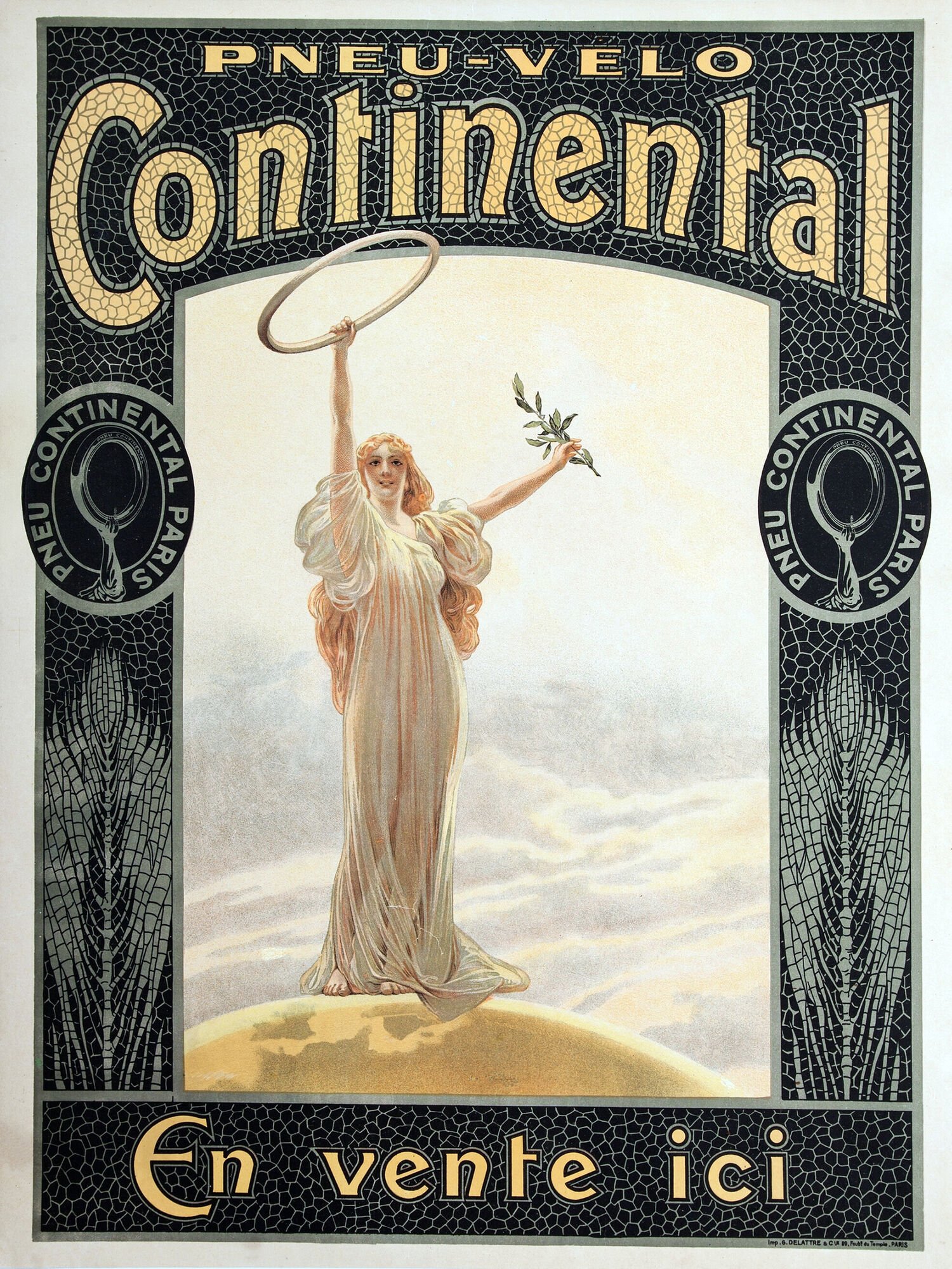 Vintage French tires advertisement poster