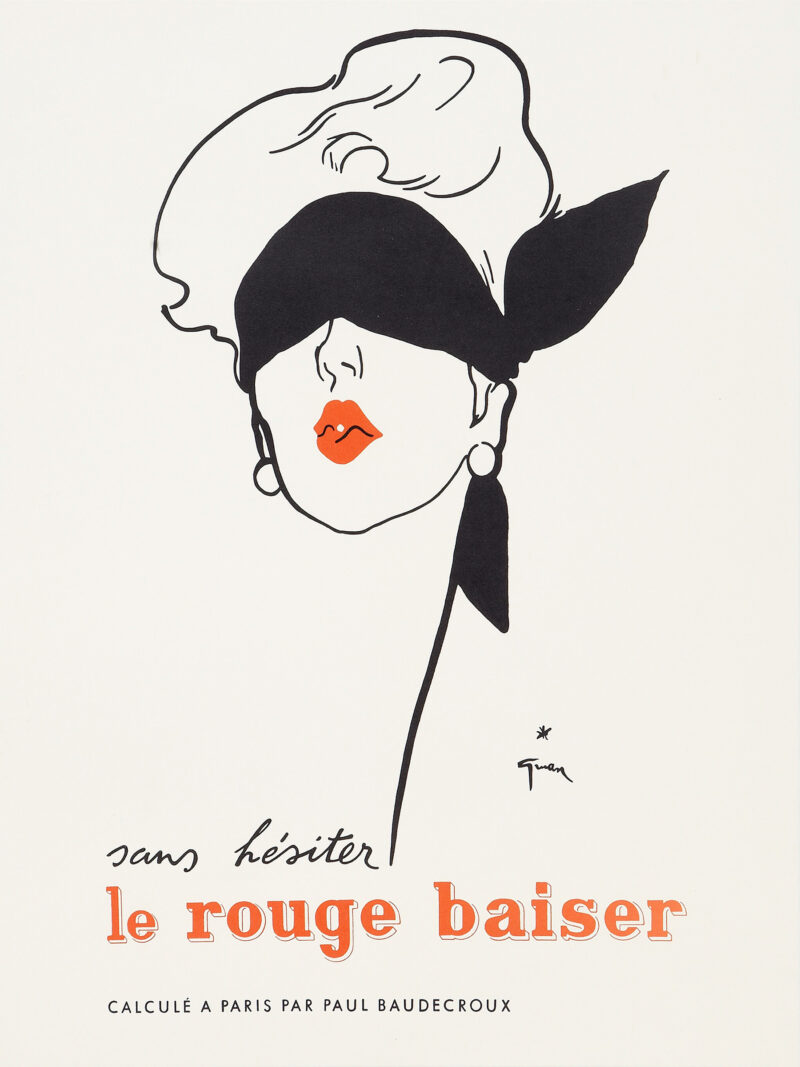 Le Rouge Baiser Poster – Vintage French Red Lipstick Advertisement Print - Image 2
