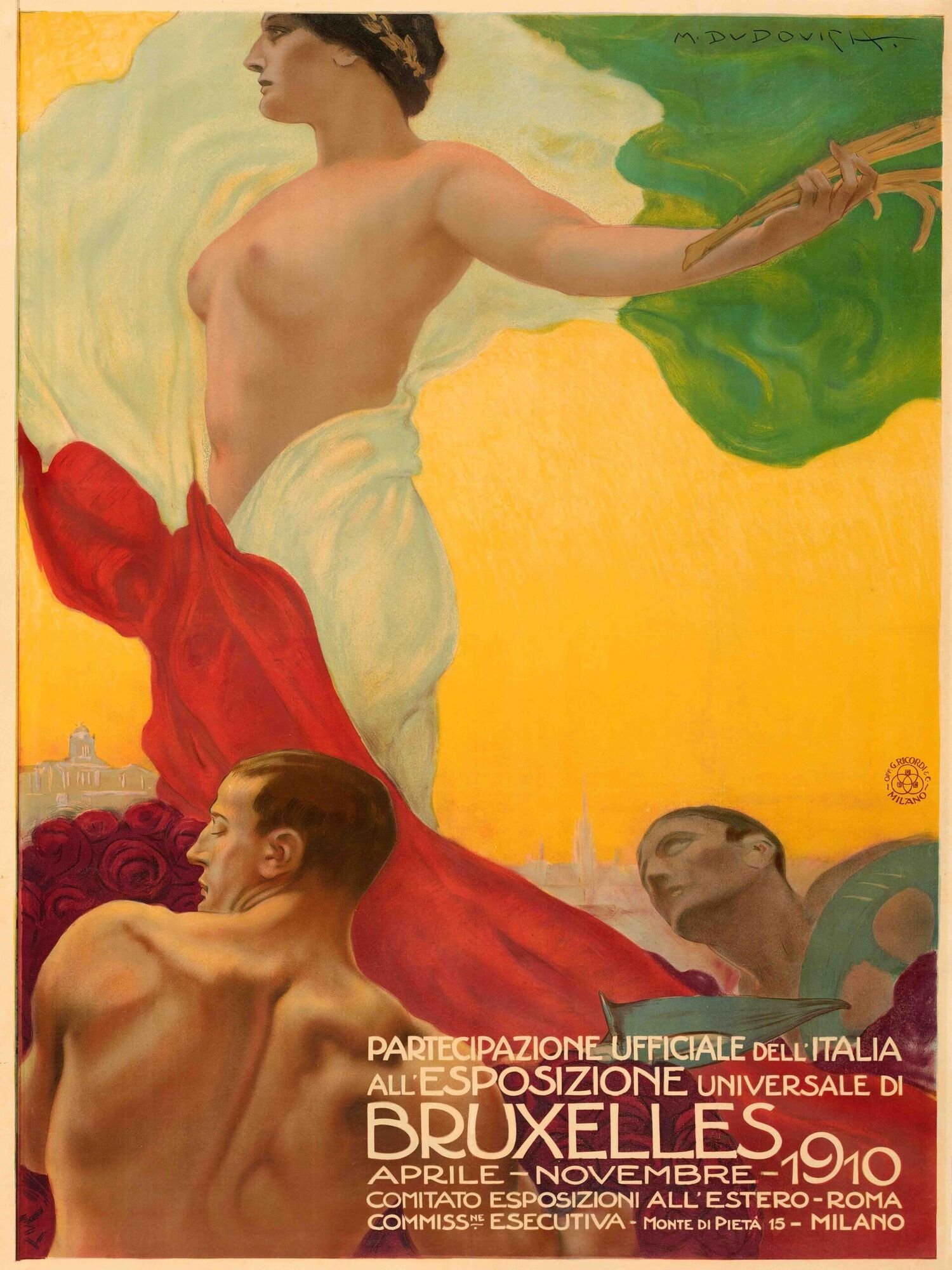 Brussels International Exposition 1910 Vintage World Fair Poster - Image 2