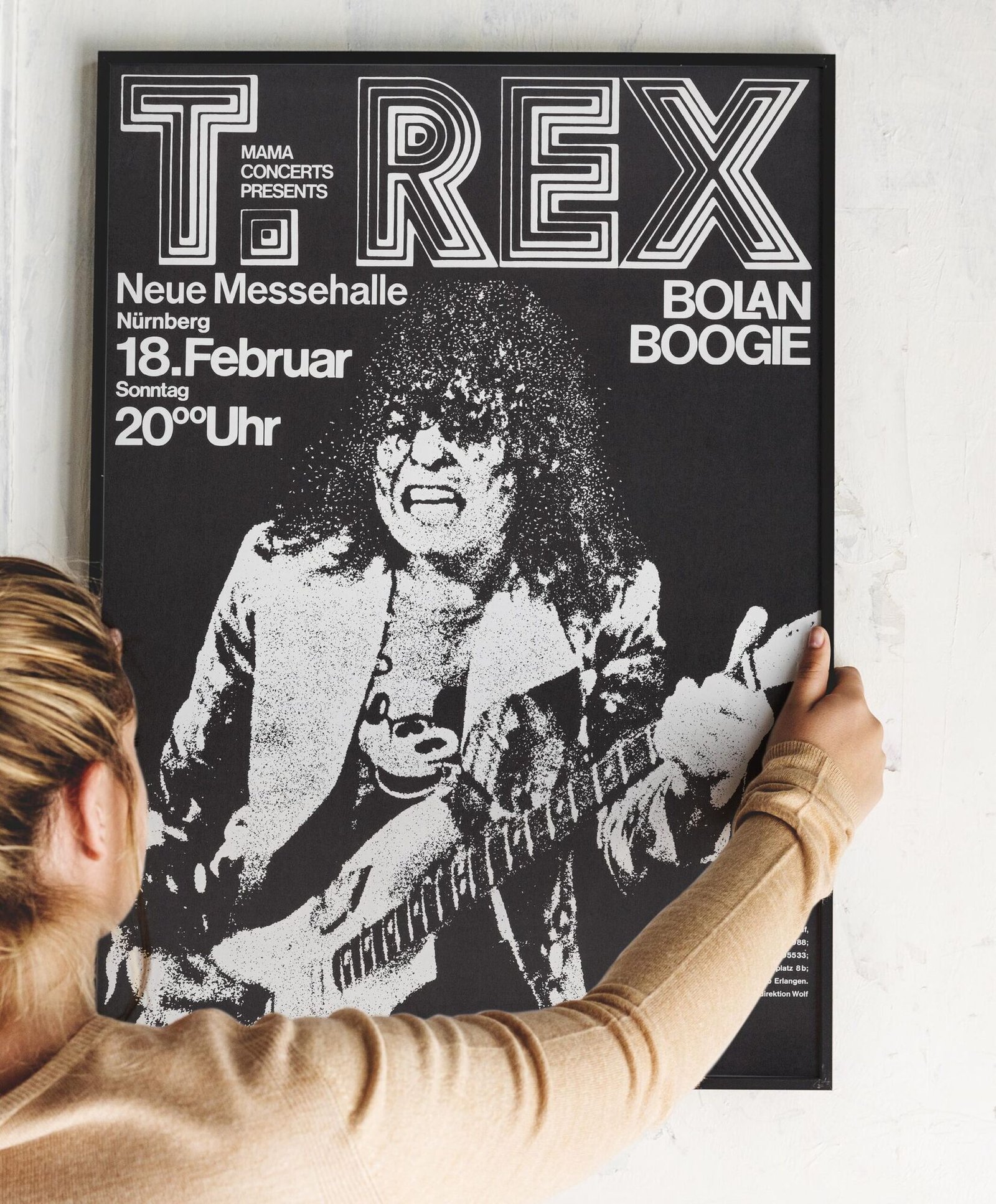 T.Rex w/Marc Bolan 1973 Nuremberg, Germany Concert Poster