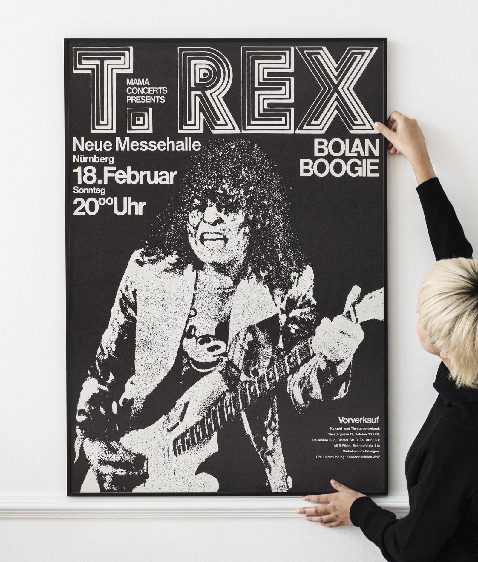 T.Rex w/Marc Bolan 1973 Nuremberg, Germany Concert Poster