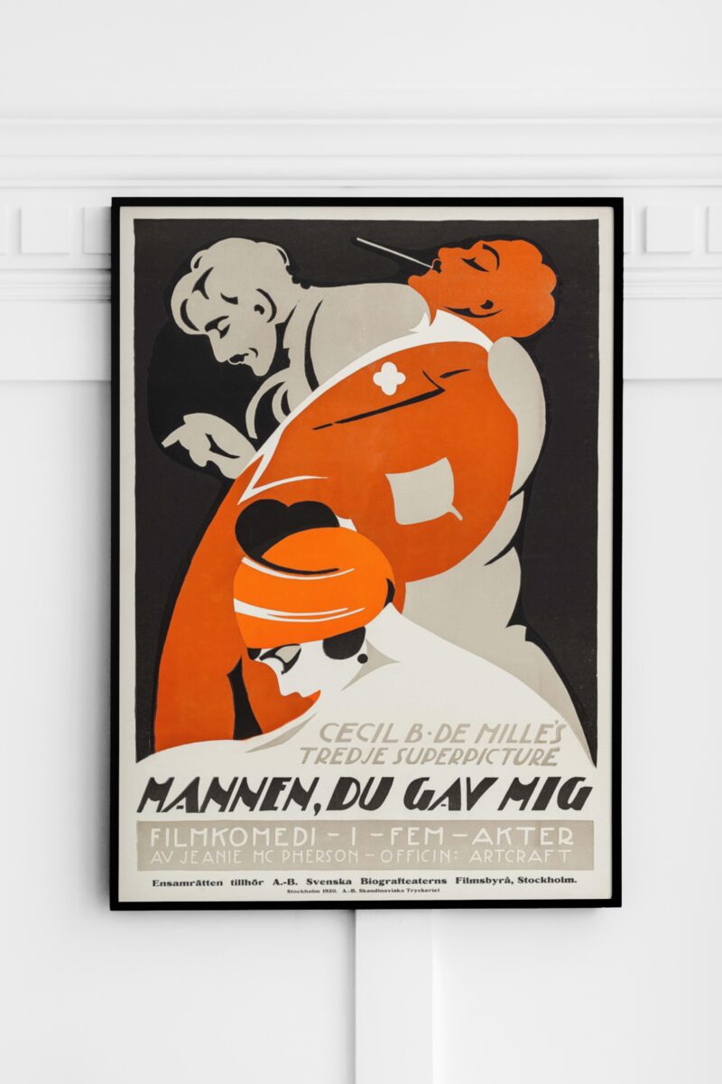 Don't Change Your Husband (Artcraft, 1920) Art Deco Linocut Poster
