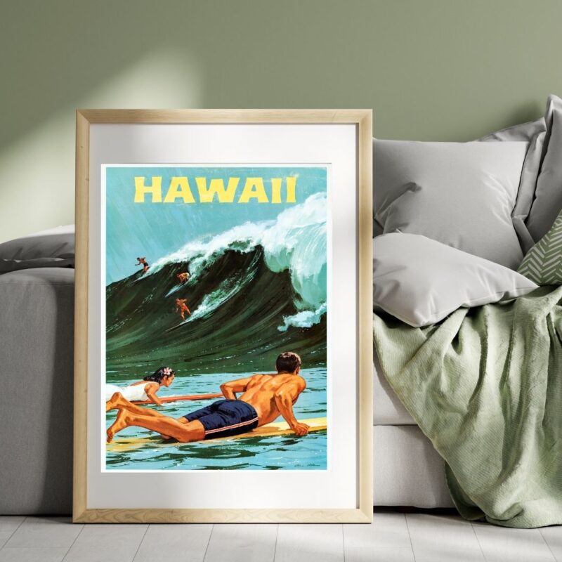 vintage Hawaii travel poster