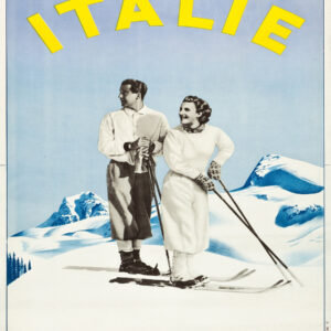 vintage Italian ski travel poster