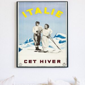 vintage Italian ski travel poster