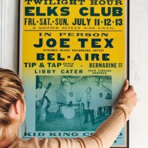 Joe Tex 1958 "Dynamic Blues Recording Artist" Nightclub Concert Poster.