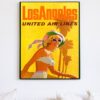 vintage united airlines Los Angeles poster