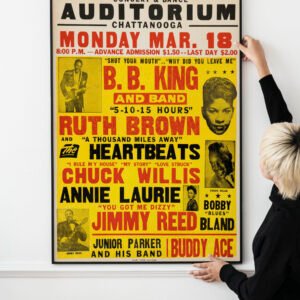 B.B. King, Ruth Brown, Bobby Bland & Jimmy Reed 1957 Concert Poster.