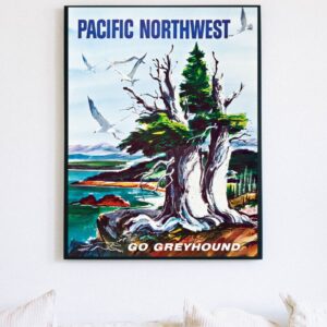 Vintage Pacific Northwest travel poster