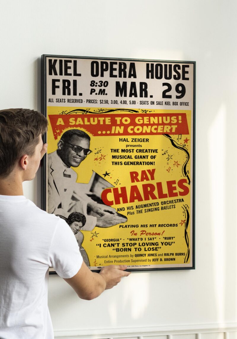 Ray Charles 1963 St. Louis, MO 1963 Concert Poster