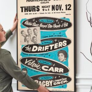 The Drifters 1959 Boxing-Style Concert Poster w/Ben E. King Singing Lead.