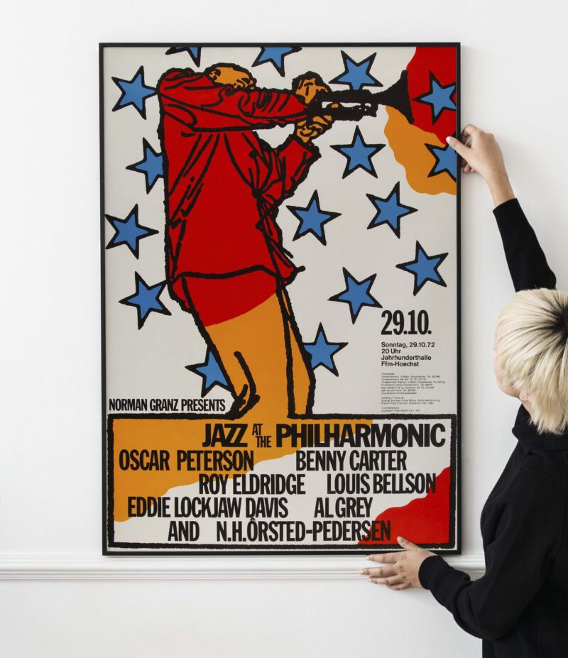 Oscar Peterson + More 1972 Jazz at the Philharmonic Frankfurt, Germany Concert Poster