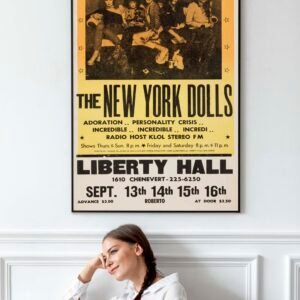 New York Dolls Early 1970s Houston, TX Concert Poster