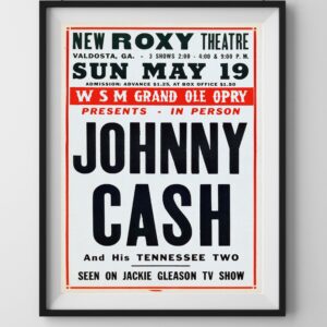 1957 Johnny Cash New Roxy Theatre Concert Poster