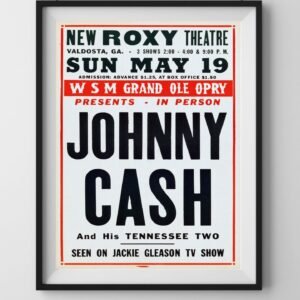 Johnny Cash 1957 Roxy Theatre Vintage Concert Poster