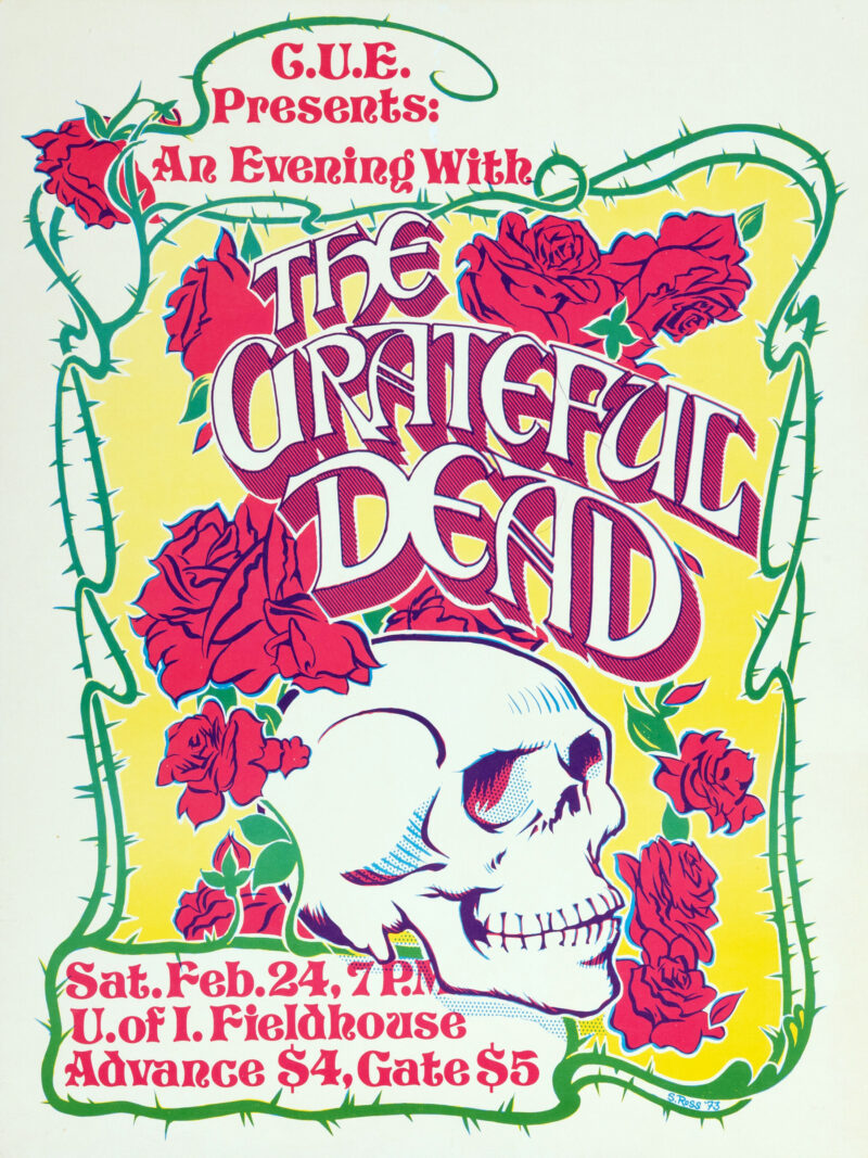 1970s Grateful Dead Bob Dylan Concert Poster