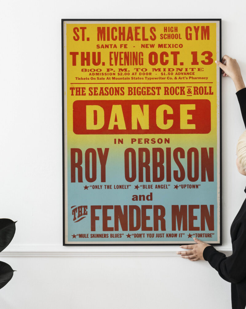 Roy Orbison And The Fender Men Concert Poster 1960