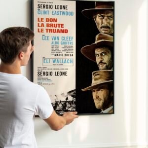 The Good, the Bad and the Ugly Starring Clint Eastwood, Lee Van Cleef, Eli Wallach 1966 French Movie Poster