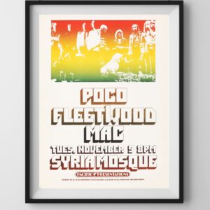 1971 Fleetwood Mac Pittsburgh Tour Concert Poster