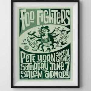 2003 Foo Fighters Tour Poster – Salem Oregon Hard Rock Concert Print