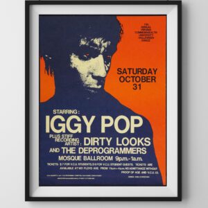 1980s Iggy Pop Garage Rock Richmond Concert Tour Poster