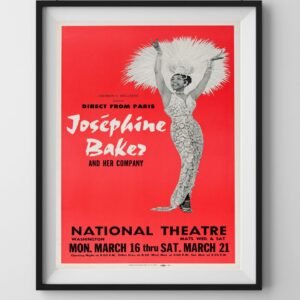 Josephine Baker 1960s Poster National Theatre Vintage Performance Print