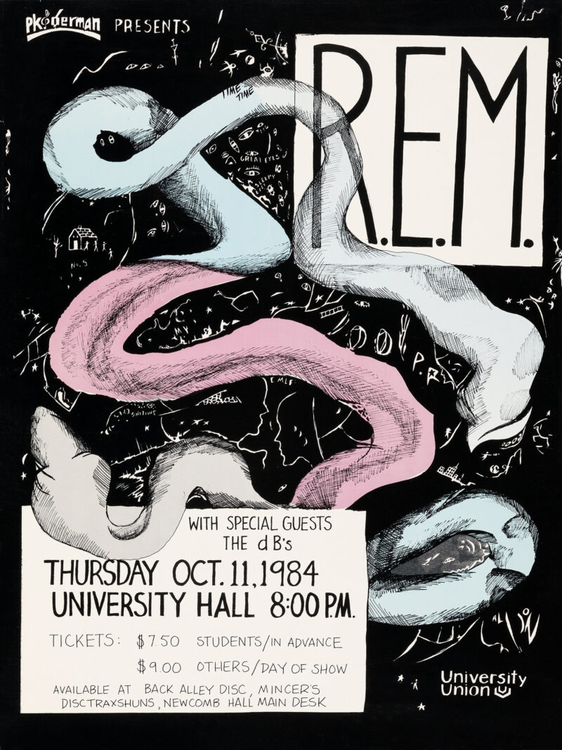 1980s R.E.M. Poster – Retro Charlottesville Alt-Rock Concert Print - Image 3