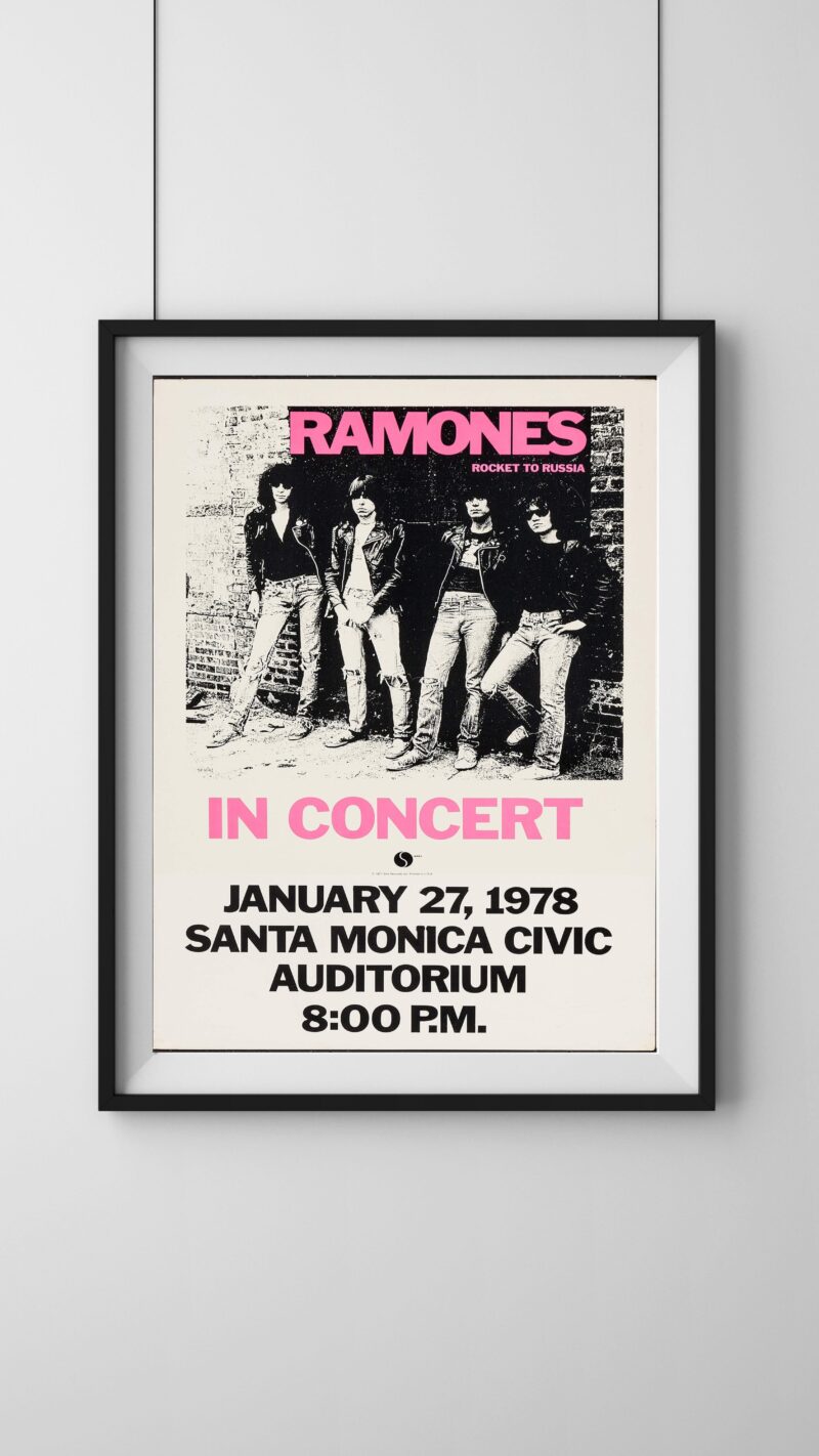1978 The Ramones Punk Rock Santa Monica Tour Concert Poster