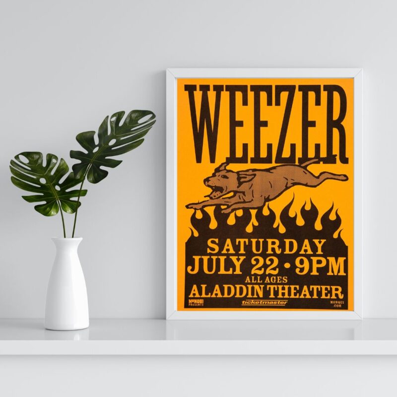 2000 Weezer Garage Rock Portland Concert Tour Poster - Image 2