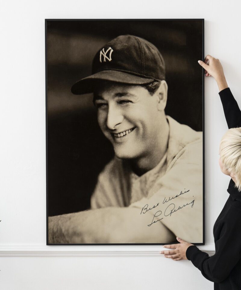 Retro Lou Gehrig Era Art 1920s Yankees Baseball Poster, Vintage Sports Memorabilia, Classic MLB